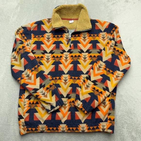 Zara Other - Zara Fleece Pullover Mens XL Multicolor Geometric Aztec Quarter Zip Sherpa
